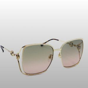 Gucci Women's Sunglasses, GG0879S, Gold Trim with Green Gradient Lenses